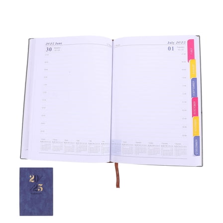 HEMOTON Dark Blue PU Cover Planner with Paper Pages for Writing Use Compact Size Fits Pocket or Bag