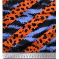 thumbnail image 1 of Soimoi Blue Cotton Poplin Fabric Leopard & Wild Animal Skin Print Sewing Fabric BTY 42 Inch Wide, 1 of 3