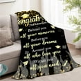 thumbnail image 2 of Graduation Gifts Blanket 2024 Graduation Gifts for Her Him Congrats Grad Gift Throw Blanket 50x60 Inch for Class of 2024 Graduation Party Supplies Graduation Ceremony Decorations, 2 of 5