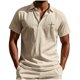 thumbnail image 2 of Blusa y camisa de manga corta con cuello vuelto para hombre, color liso, moda de verano, estampado informal, manga corta, botones, cuello vuelto, bolsillo, camisa de poliéster para hombre, 2 of 9