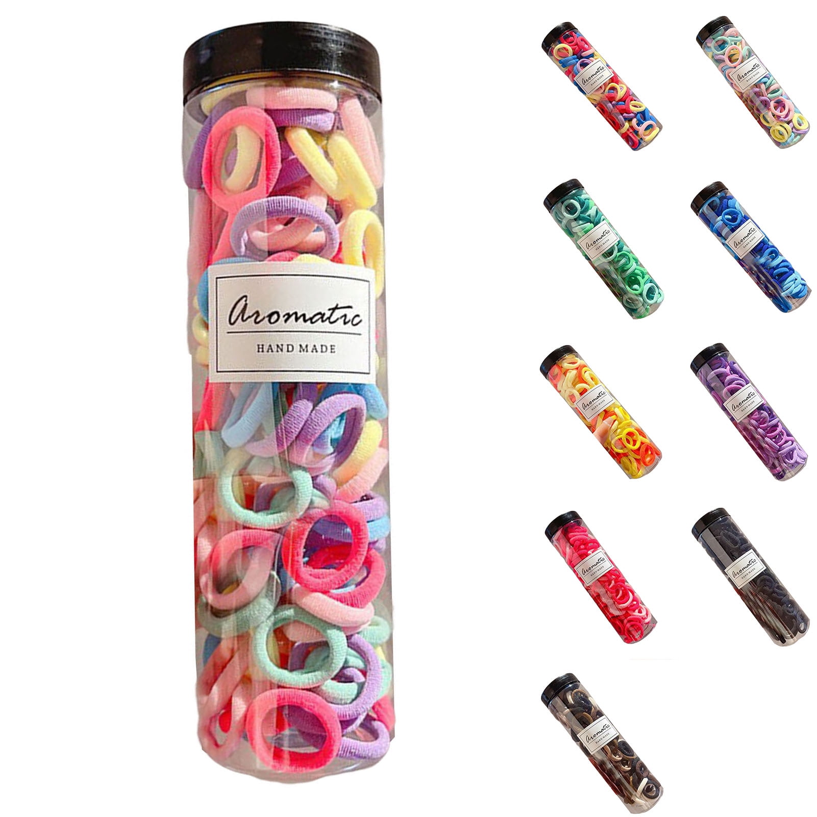 harmtty 100Pcs Girl Hair Ties Anti Fall Candy Colors Headwear Elastic ...