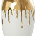 thumbnail image 4 of CosmoLiving by Cosmopolitan Ceramic Decorative Vase Centerpiece Vase with Abstract Gold Melting Drips, Flower Vase for Home Decoration 9" x 9" x 13", White, 4 of 8