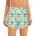 thumbnail image 2 of Vsdgher Kawaii Sushi Print Women's Running Double Layer Shorts High Waisted with Pockets Elastic Yoga Workout Athletic Gym Sports, 2 of 8