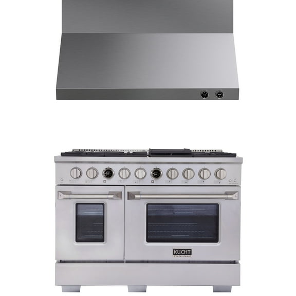 48 in. 6.7 cu. ft.  Dual Fuel Range for Natural Gas    Under Cabinet Range Hood.