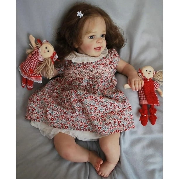 Amyove 60cm Full Body Silicone Reborn Dolls With Long Hair Toddler