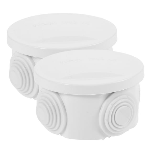 MLINS 2 Pcs Waterproof Junction Box Protector Power Extension Cord Protective Plug Travel White