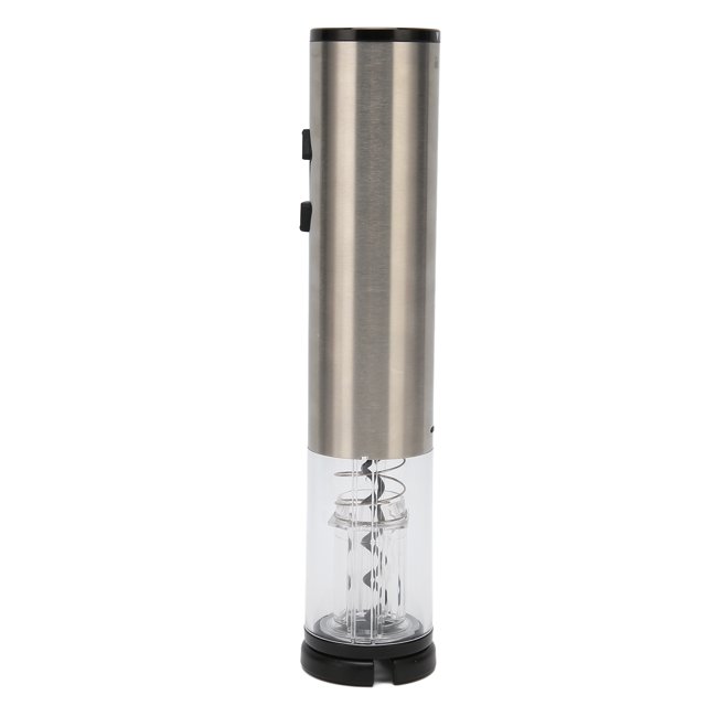 Battery Powered Wine Opener, Electric Wine Bottle Opener Stainless Steel and PC Silver with Corkscrew for Dinner for Camping