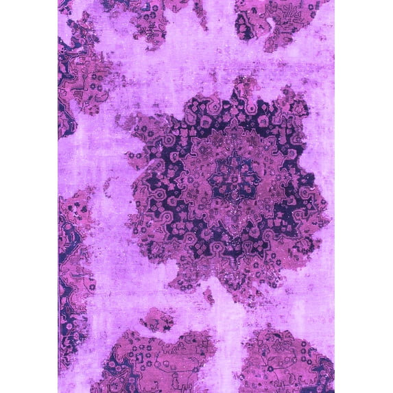 Ahgly Company Indoor Rectangle Abstract Purple Modern Area Rugs, 8' x 10'