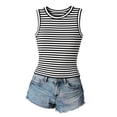 thumbnail image 7 of Knit Tank Tops For Women，Cropped Tank Tops Womens Plus Size Tank Tops Womens Tank Tops Linen Summer Tops Womens Linen Vest Long Tank Tops Crewneck Tank Top Women Running Tank Tops, 7 of 7