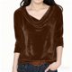 thumbnail image 4 of Top de terciopelo liso para niña con cuello redondo y mangas largas., 4 of 6