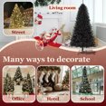 thumbnail image 3 of JUSTLET Christmas Tree, 7.5FT Artificial Christmas Tree W/ 1490 PVC Branch Tips Just for Halloween, Unlit, Black, 3 of 8