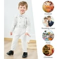 thumbnail image 3 of WESIDOM Toddler Boy Clothes Suit Formal Dress Shirt+Bowtie+Vest+Boutonniere+Suspender Pants Boys Gentleman Outfits Set, 3 of 13