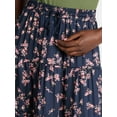 thumbnail image 2 of Time and Tru Women's Printed Tiered Midi Skirt, Sizes XS-XXXL, 2 of 3