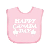 Inktastic Happy Canada Day with Distressed Maple Leaves Boys or Girls Baby Bib