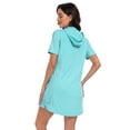 thumbnail image 6 of HDE Women's Short Sleeve UPF 50 Beach Coverup Dress with Hood Blue S, 6 of 6