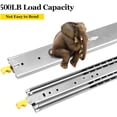 thumbnail image 3 of 1 Pair Heavy Duty Drawer Slides with Lock, 30 Inch 500 lb Load Capacity Side Mount Full Extension Ball Bearing Industrial Locking Rail, 3 of 7