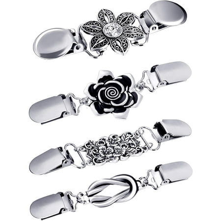 4 Pieces Vintage Sweater Shawl Clips Retro Cardigan Collar Clips Dress