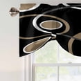 thumbnail image 4 of Black Brown Tie Up Valance Curtains for Windows, Kitchen Curtains Window Treatments, White Circle Modern Minimalist Geometric Short Window Shades Valances for Bedroom Bathroom Cafe 42"x12", 4 of 8