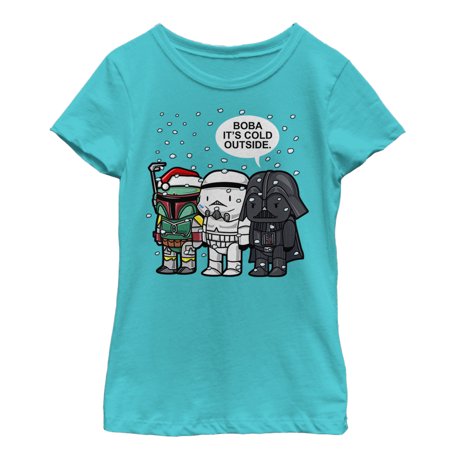 Girl s Star Wars Boba It s Cold Outside Graphic Tee Tahiti Blue Large