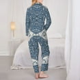 thumbnail image 5 of Kll Vintage Persian Colored Blue Print Women'S Long Sleeve Pajamas With Pants Sleepwear Loungewear 2 Set-X-Large, 5 of 9