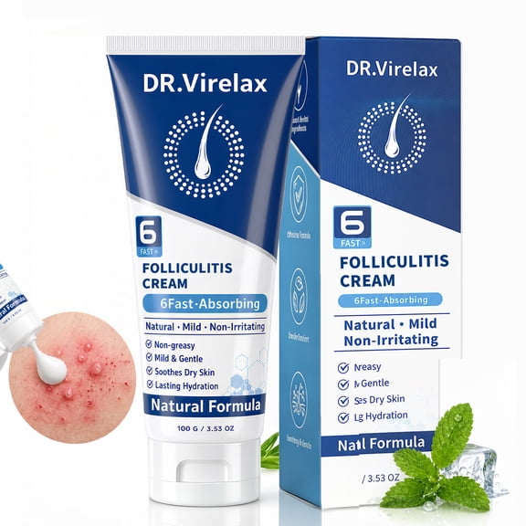 Folliculitis Care Cream, Herbal Skin Care Formula for Scalp, Face & Body, Helps Soothe Bumps and Irritated Skin, Supports Daily Care for Ingrown Hair and Razor Bumps