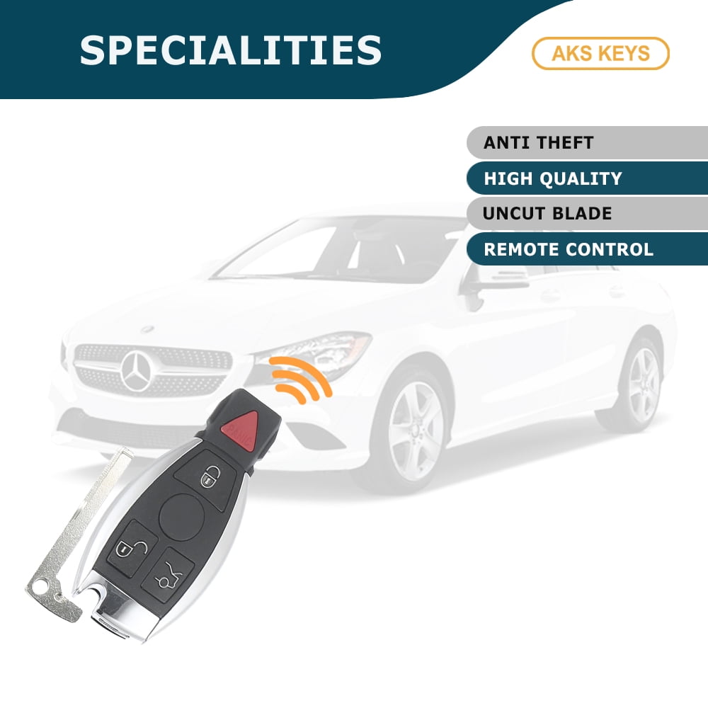 AKS KEYS Aftermarket Smart Key Fob for Mercedes Benz 1997-2014 FCC# IYZ-3312