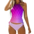 thumbnail image 1 of VJATTWR Bathing Suits Women Tankini My Items Women Swimwear Tankini 2 Piece Normal Swimsuit Backless 2 Piece Printing Adjustable Print Multi Color Padded Strap Bathing Suits Vacation Beach Wear, 1 of 5