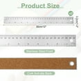 thumbnail image 2 of Stainless Steel Ruler Cork Backed, 2Pcs 12 Inch Straight Edge Ruler Non-Slip Cork Backing with Inch and Centimeter Scale for Office Engineering Drawing, 2 of 6