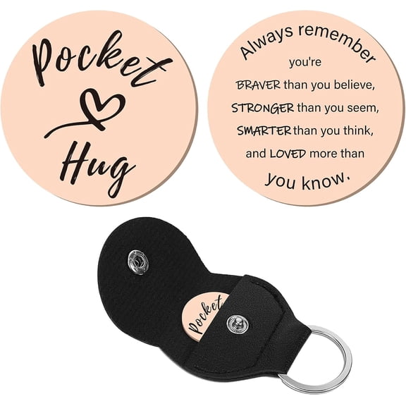 1set 1 Set A Little Pocket Hug Token Heart Pattern Long Distance Relationship Keepsake Gold