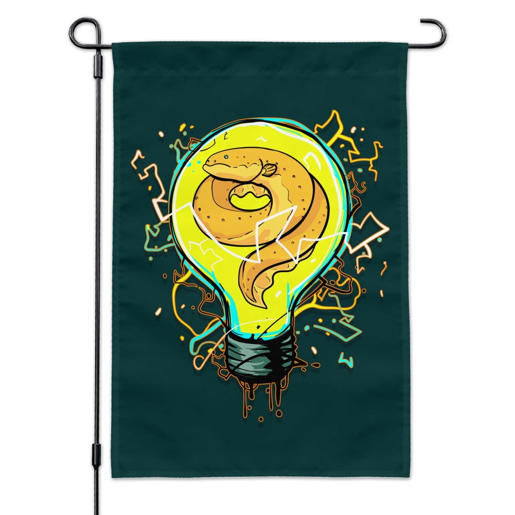 Electric Eel In Light bulb With Electricity Garden Yard Flag