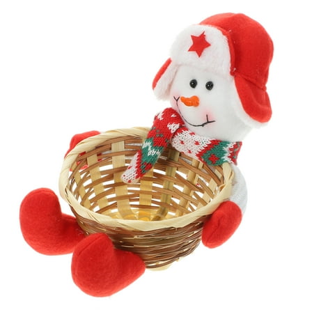 LOLIPPYY Holiday Snowman Candy Dish Holder Multi PP Cotton Material 1 Piece for Birthday Party Treats