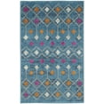 thumbnail image 1 of homeroots home decor 385781 2’ x 3’ Blue Jewels Geometric Scatter Rug, 1 of 1
