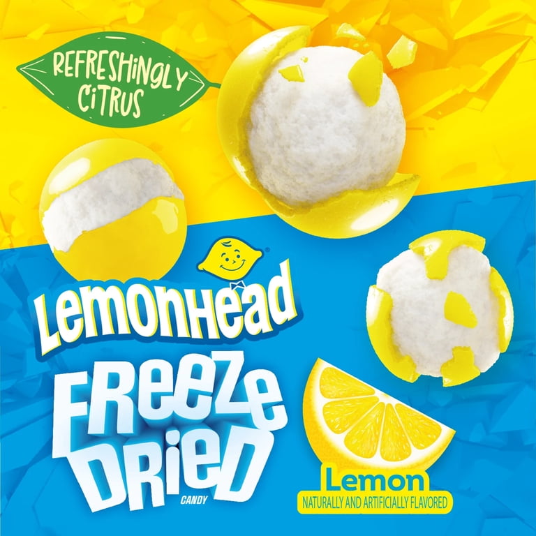 Lemonhead, Freeze Dried Candy, Lemon Flavored, Recloseable Bag 4.0