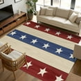 thumbnail image 3 of 4th of July Area Rugs 5x8 for Living Room, Blue Red Star Striped Independence Day Non Slip Washable Rug Runner, Low Pile Indoor Floor Carpet Mat Bathroom Rugs for Bedroom, Kids Room, 3 of 9