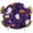 Purple, variant on Round Table Cover 36-44 Inch Pumpkins Halloween Waterproof Reusable Table Cloth Round Fitted Vinyl Tablecloth with Elastic Edged for Parties Outdoors, Purple Orange Botanical