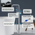 thumbnail image 6 of Freestanding Bathtub Faucet, Floor Mount Bathtub Faucet with 2 Water Outlet Modes, Sivwel Gooseneck Spout with Hand Shower,Stainless steel Single Handle Tub Filler Freestanding Bathtub Faucet,, 6 of 6