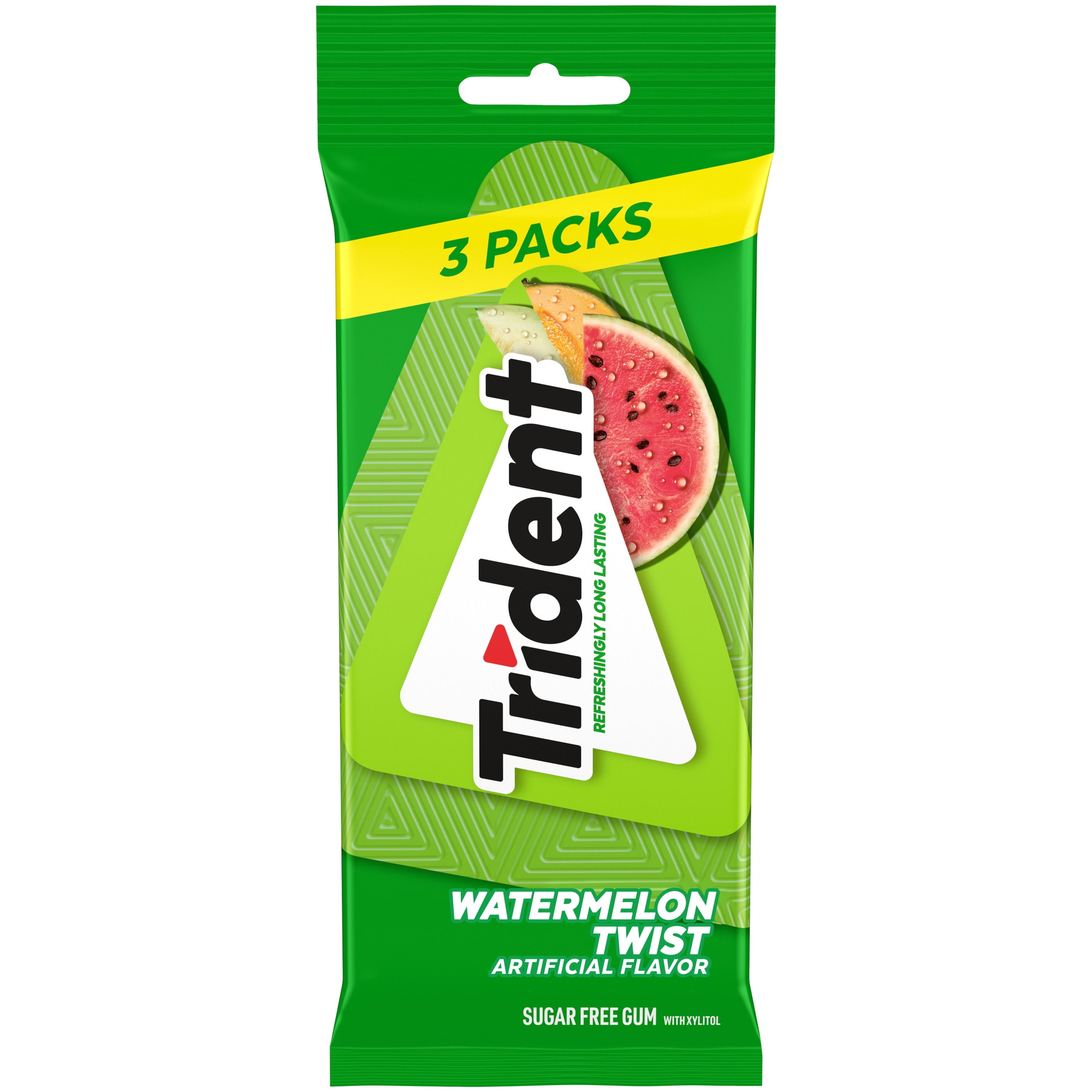 Trident Sugar Free Gum, Watermelon Twist Flavor, 3 Packs (42 Pieces Total)