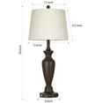 thumbnail image 5 of Cinkeda 30" Table Lamp Set of 2, Rustic 3-Way Dimmable Tall Touch Table Lamps for Living Room Bedroom, Brown, 5 of 7
