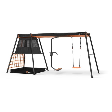 VULY 360 Pro Max C2 - 2 Bay Swing Set Backyard Metal Swing Set with Spin Swing & Seat Swing Outdoor Playground for Kids and Adults | Swings Cross Compatible with VULY Monkey Bars