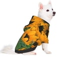 thumbnail image 2 of Fotbe Sunflowers 7 Print Small Dog Sweater Hoodies Pet Grey Hooded Soft Fleece Sweatshirts with Pocket Fall Winter Puppy Cat Sweaters Warm Clothes-X-Large, 2 of 7