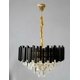 thumbnail image 2 of Candelabro De Techo Cristal Negro Dorado Cityluz 6 Luces E14, 2 of 7