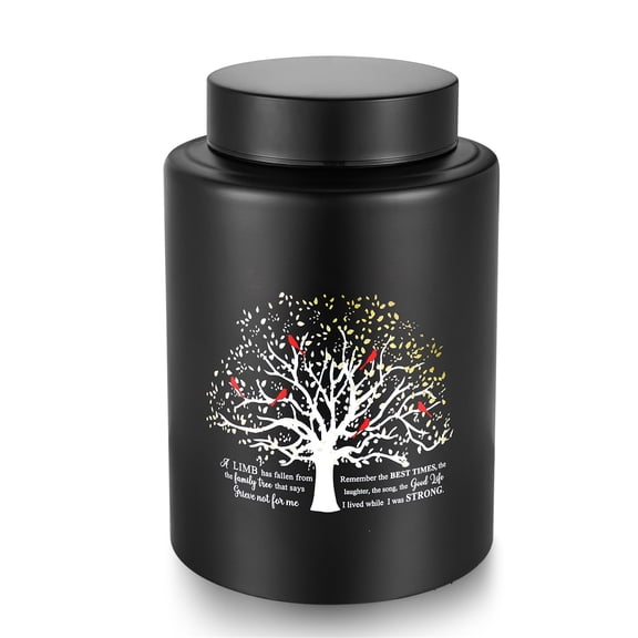 XIUDA Up to 140 lbs Medium Urn for Adult Human Ashes - 7.3 Inch Decorative Stainless Steel Cremation Urn, Big Keepsake Memorial Life Tree
