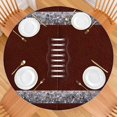 thumbnail image 2 of Brown Silver Football Pattern Round Fitted Tablecloth with Elastic Edge,Dining Table Cover Waterproof,Outdoor Round Tablecloth for Camping,Dining,Indoor and Outdoor, 2 of 7