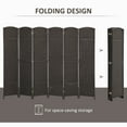 thumbnail image 4 of HOMCOM Room Divider, 6 Panel Folding Privacy Screen, 5.6' Tall Freestanding Partition for Home Office, Bedroom, Brown, 4 of 9