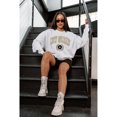 thumbnail image 7 of Women's Gameday Couture  Ash New Orleans Saints Traditional Logo Oversized Premium Fleece Pullover Sweatshirt, 7 of 7