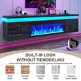 thumbnail image 6 of Blotout 80'' Fireplace TV Stand with 40'' Fireplace, Gloss Wall Mounted Fireplace Entertainment Center with Storage&Power Outlet, Modern LED Light Console for Wall-mounted TV Up to 90'', 6 of 10
