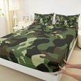 thumbnail image 3 of Castle Fairy Brown Green Camo Twin Sheet Sets 3pcs for Kids Children Teens,Plaid Camouflage Twin Fitted Sheet Microfiber,Abstract Geometric Breathable Flat Sheet,Super Cozy Room Decor, 3 of 7