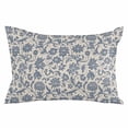 thumbnail image 2 of Light Blue Floral Throw Pillow Cover, Pillowcase Protectors with Zipper, Breathable Decorative Lumbar Pillow Case Cover, Rustic Vintage Flowers Botanical Spring Pillow Shams for Couch Sofa 16x24Inch, 2 of 8