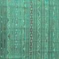 thumbnail image 1 of Ahgly Company Machine Washable Indoor Square Persian Turquoise Blue Traditional Area Rugs, 4' Square, 1 of 4
