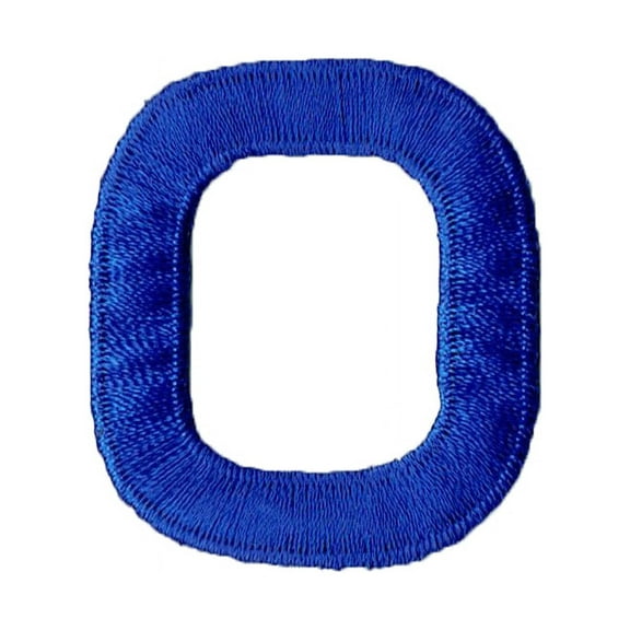 Alphabet Letter - O - Color Royal Blue - 2" Block Style - Iron On Embroidered Applique Patch